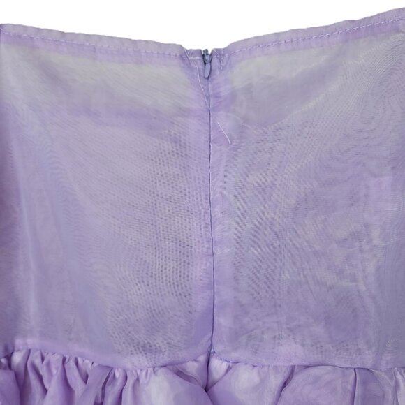 Girl's Purple Princess Dress size S Puff Sleeves Sheer - Picture 11 of 12